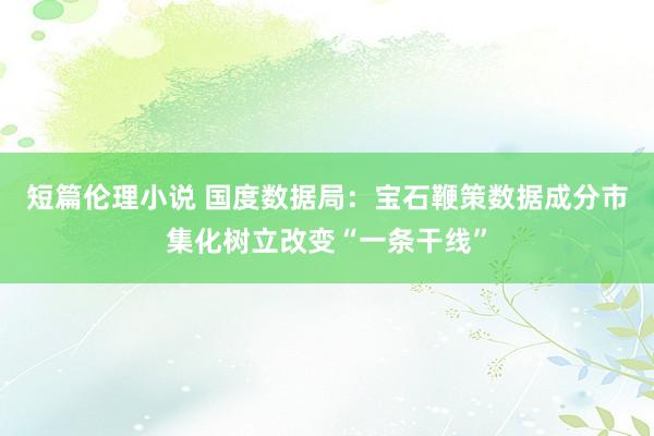 短篇伦理小说 国度数据局：宝石鞭策数据成分市集化树立改变“一条干线”