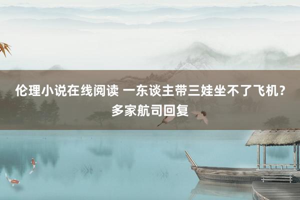 伦理小说在线阅读 一东谈主带三娃坐不了飞机？多家航司回复