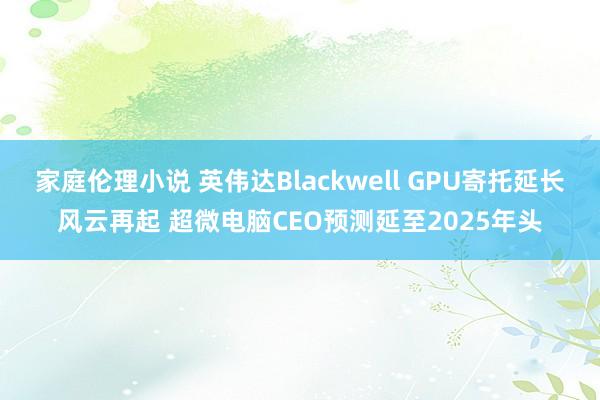 家庭伦理小说 英伟达Blackwell GPU寄托延长风云再起 超微电脑CEO预测延至2025年头