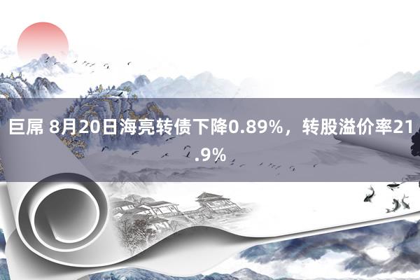 巨屌 8月20日海亮转债下降0.89%，转股溢价率21.9%