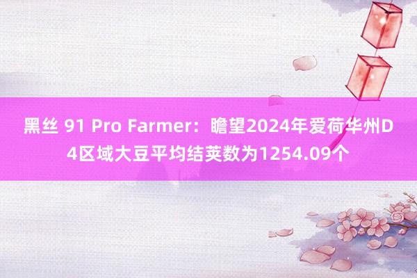 黑丝 91 Pro Farmer：瞻望2024年爱荷华州D4区域大豆平均结荚数为1254.09个