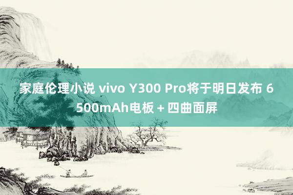 家庭伦理小说 vivo Y300 Pro将于明日发布 6500mAh电板＋四曲面屏