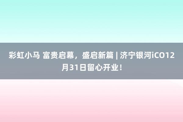 彩虹小马 富贵启幕，盛启新篇 | 济宁银河iCO12月31日留心开业！